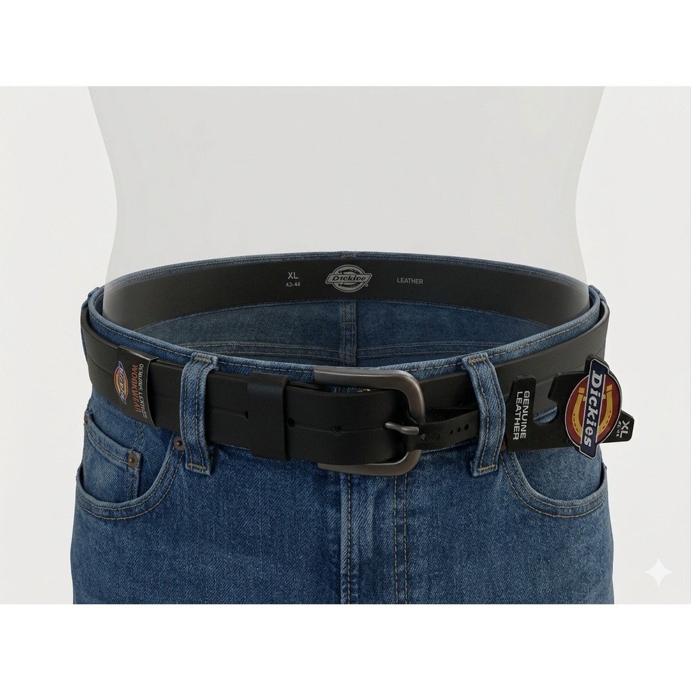 Dickies Genuine Leather Workwear Belt Black XL 42-44 11IP020021 NWT Durable